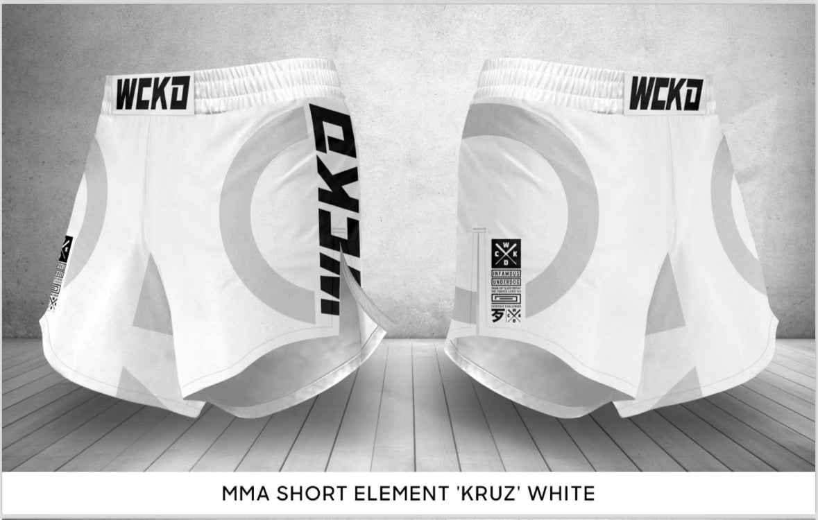 Wicked1 MMA Short Element “Kruz” White