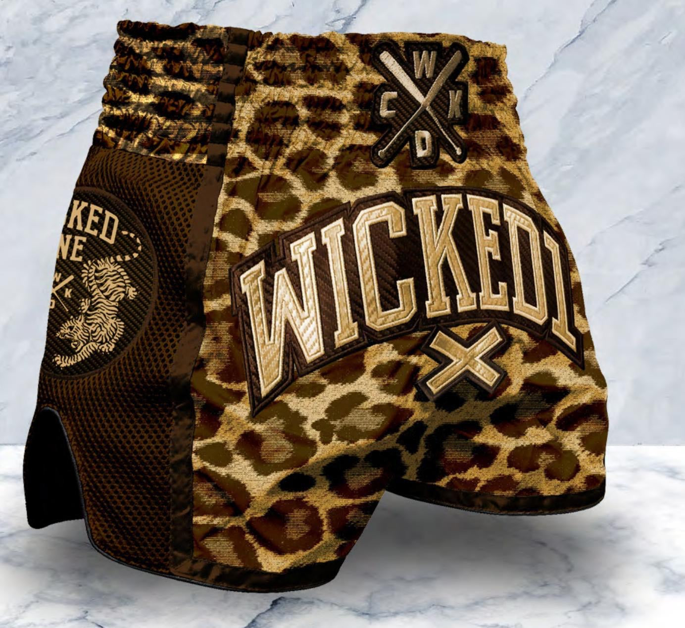 MUAY THAI SHORT LEOPARD BROWN