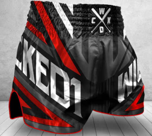 MUAY THAI SHORTS DISTRICT GREY/RED