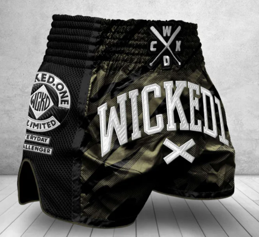 MUAY THAI SHORTS FURY BLACK/KHAKI