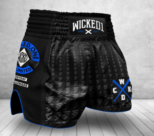 MUAY THAI SHORT INFINIT BLACK/BLUE