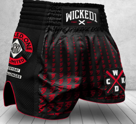 MUAY THAI SHORT INFINIT BLACK/RED