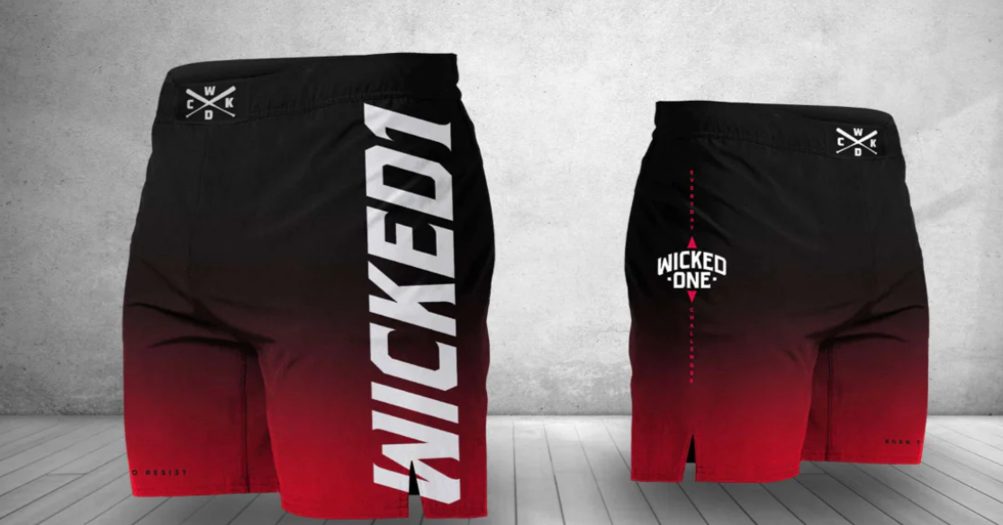 MMA SHORT SHORTS GHOST BLACK / RED