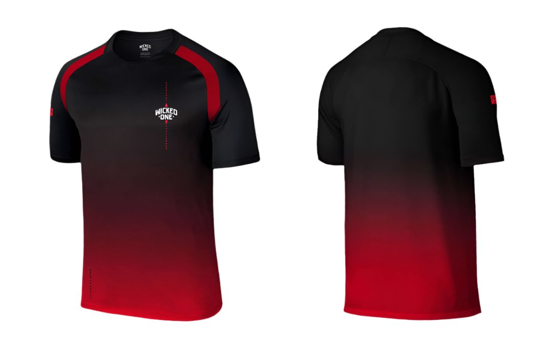 Wicked1 Training Shirt “Ghost” Black and Red