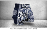 Wicked1 Muay Thai Short “Havoc” Black and White