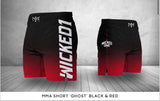 Wicked1 MMA Short “Ghost” Black and Red