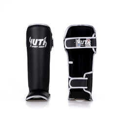 Black/Silver Yuth - Gold Line Shin Guard Front/Back